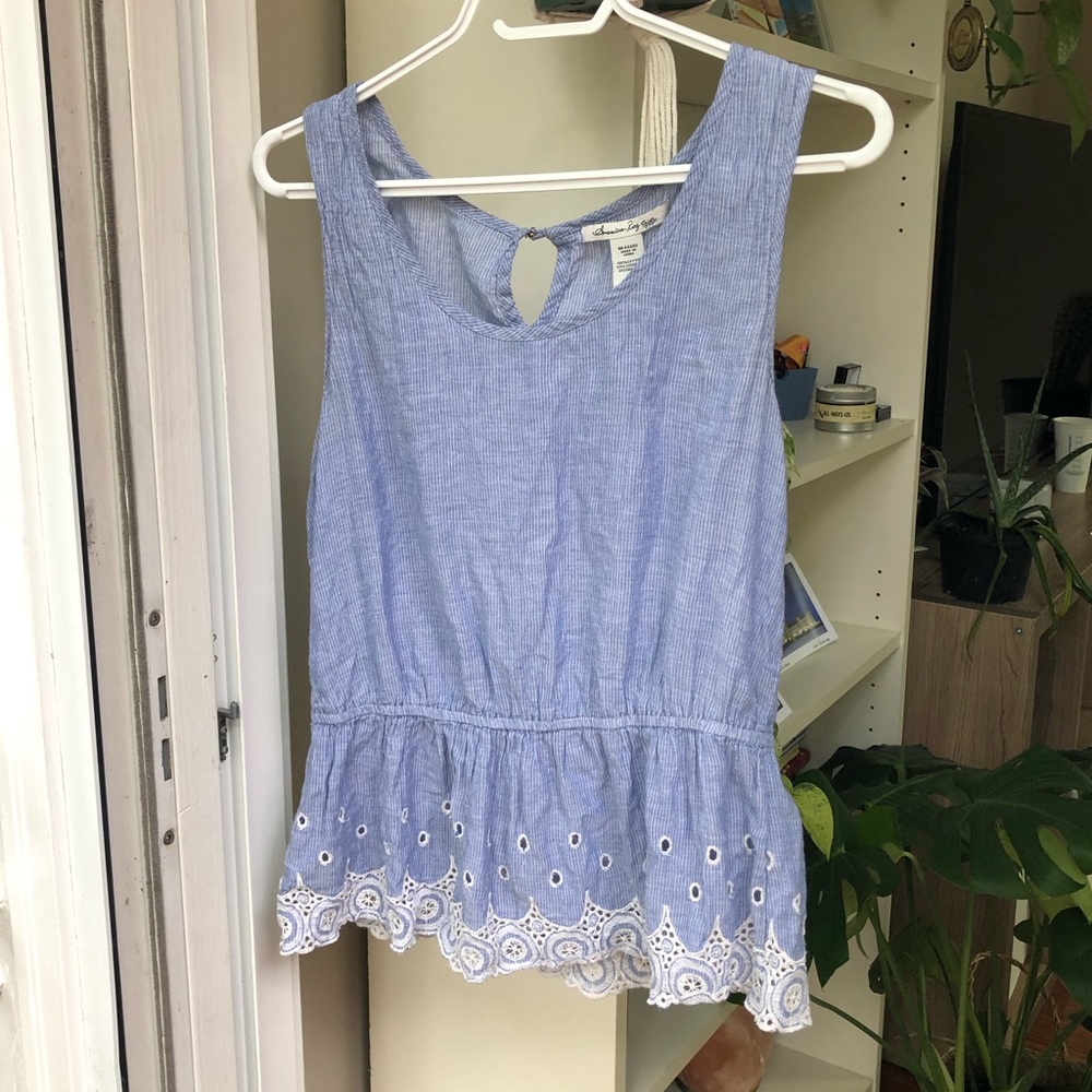 Boho Top with Eyelet Hem 🥰